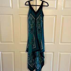 MK sleeveless printed long handkerchief dress